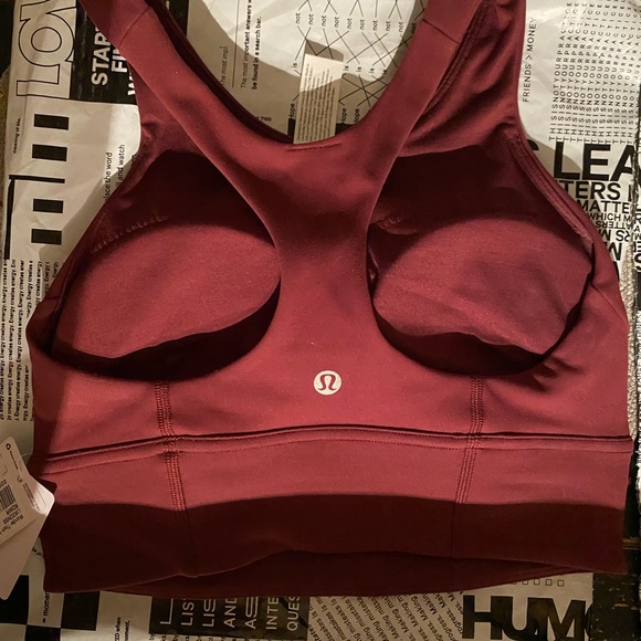 BNWT Lululemon Wunder Train Long Line Bra in Red Merlot - Picture 2 of 2